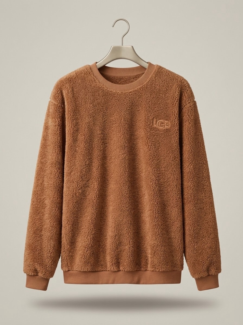 UGG Men's Sherpa Crewneck Sweater - Chestnut Brown/ XXL/ Ptp-27”/ Preloved